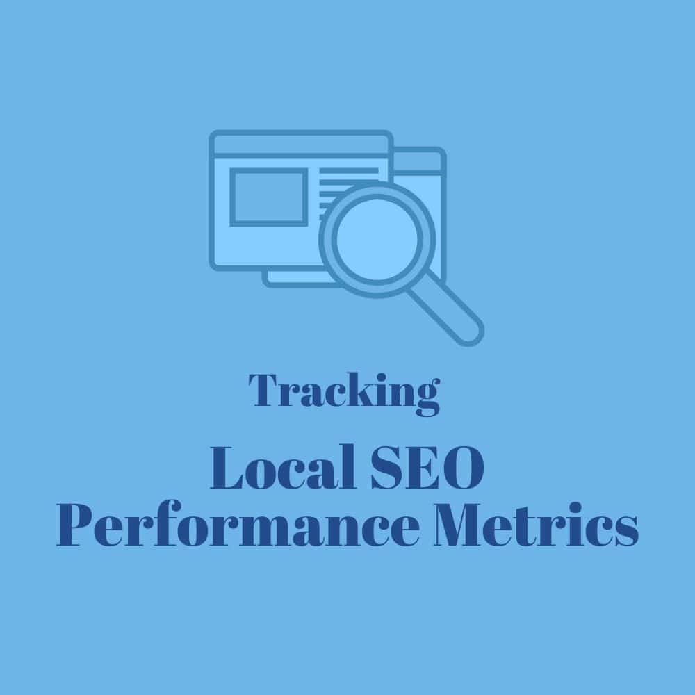 Tracking local SEO performance metrics with magnifying glass and document icons, emphasizing the importance of monitoring for Auckland businesses.